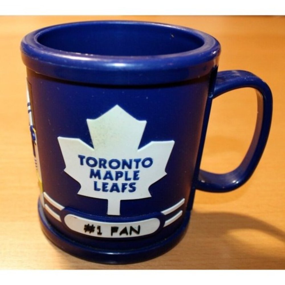 NHL Vintage Hockey Toronto Maple Leafs Original Logo Plastic Coffee Mug Blue